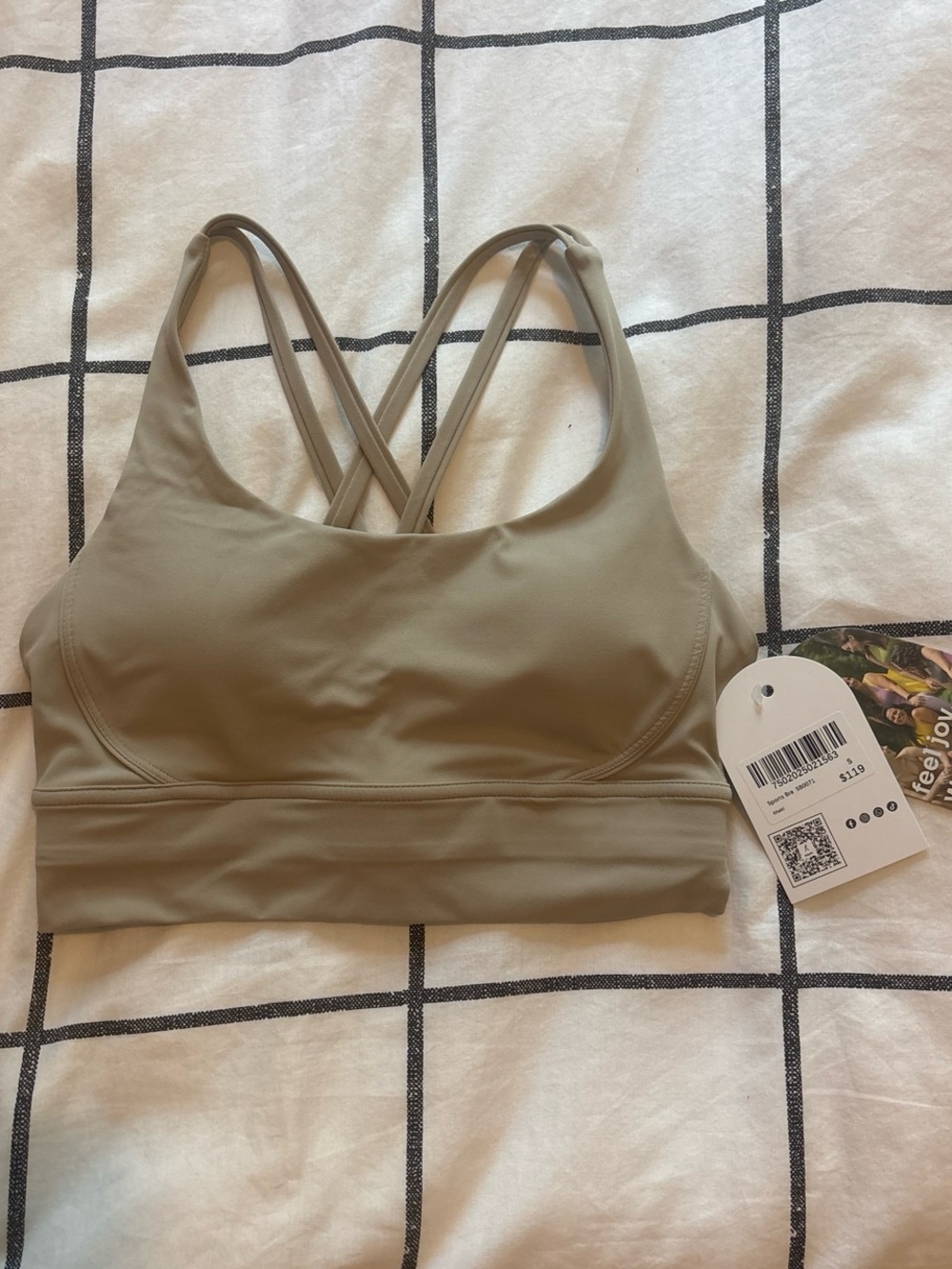 Seamless Crossback Bralette — beige